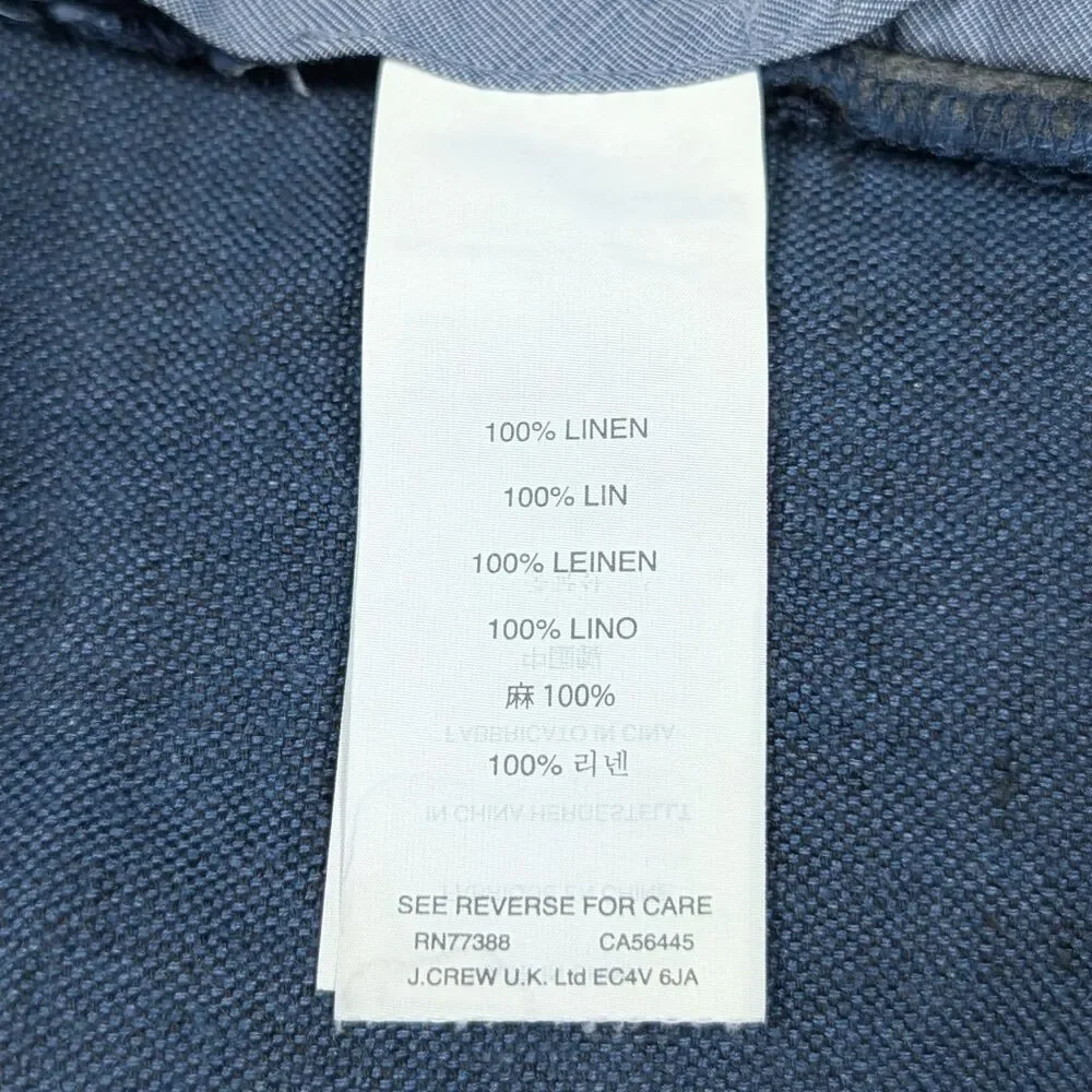 J.Crew Bowery Baird McNutt Irish Linen Pants Men's 36x32(31) Blue Preppy